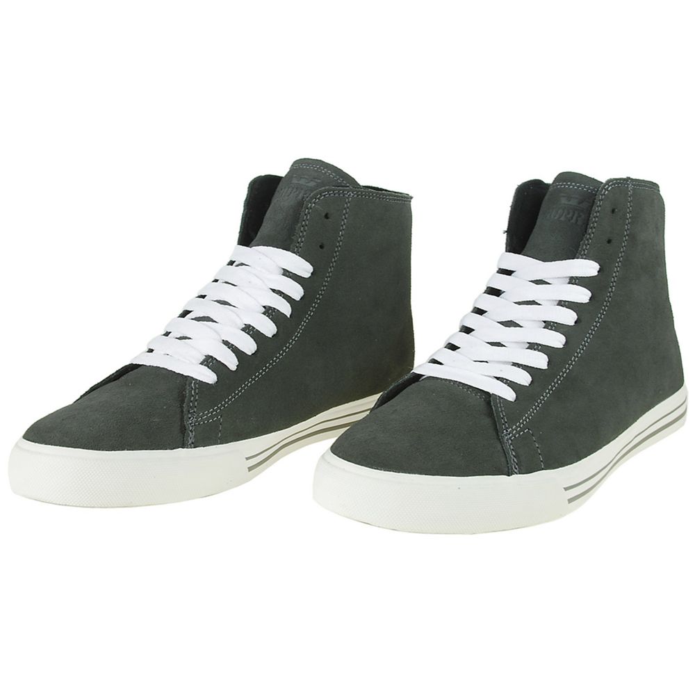 Baskets Montantes Supra Thunder High Grise Grey Suede Homme | NCA-25248810